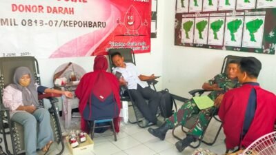 Koramil Kepohbaru Bojonegoro Gelar Bakti Sosial Donor Darah