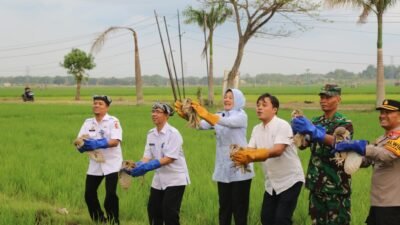 Wakil Bupati Bojonegoro Lepaskan 25 Ekor Burung Hantu di Areal Persawahan Desa Nguken